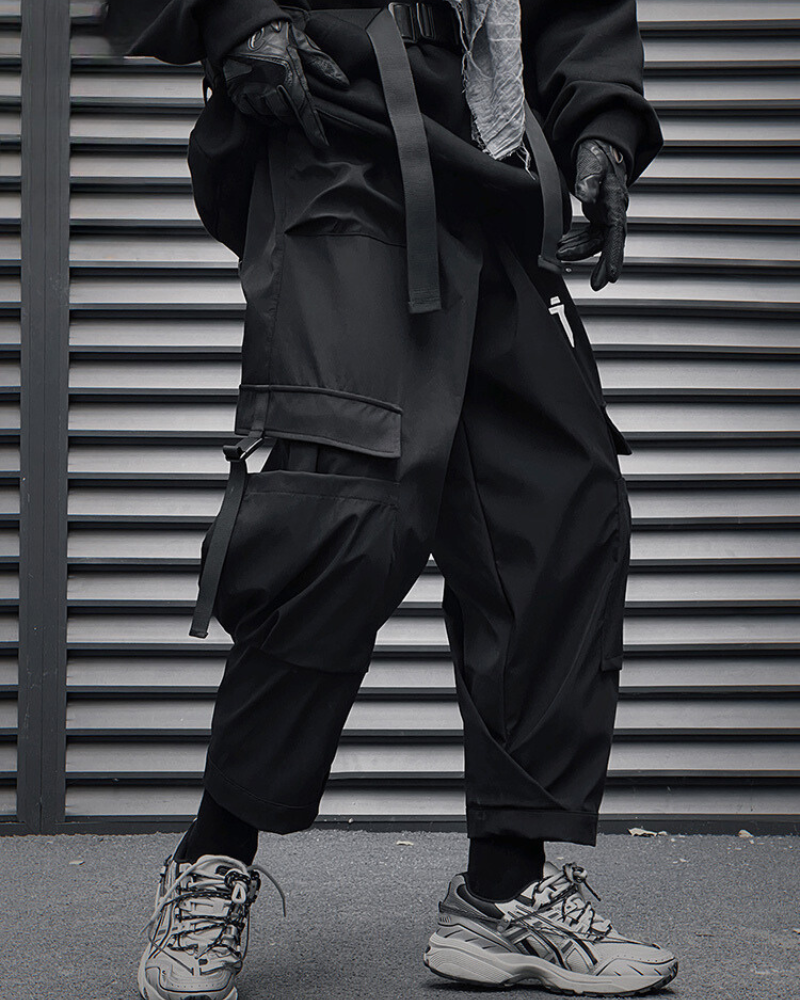 Pantalons Cargo Noirs Élégants - pantalons fonctionnels - Pantalons Cargo Noirs Élégants pour un Style Polyvalent