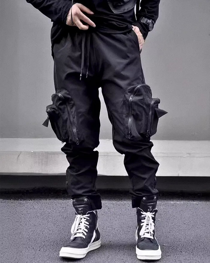 Pantalons Cargo Noirs Élégants - pantalons fonctionnels - Pantalons Cargo Noirs Fonctionnels et Élégants