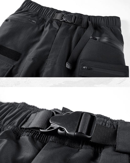 Pantalons Cargo Noirs Tous-Occasions -  techwear - Pantalons Cargo Noirs Confortables et Polyvalents