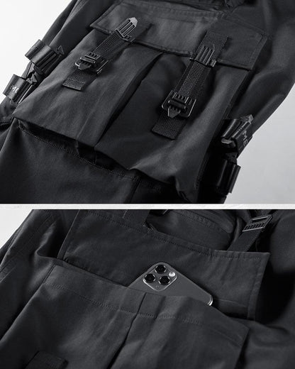 Pantalons Cargo Noirs Tous-Occasions -  vêtements urbains - Pantalons Cargo Noirs Confortables et Polyvalents