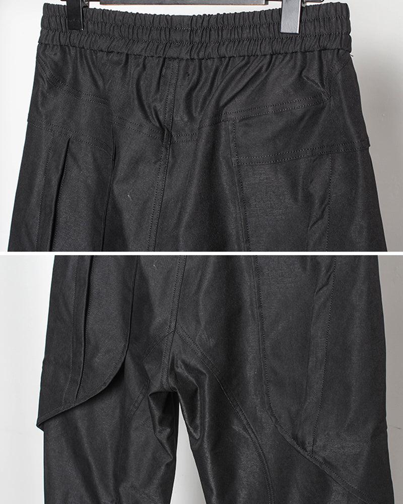 Pantalons Cargo Patchwork Noir Chic -  chic - Pantalons Cargo Patchwork Noir Chic pour un Style Urbain