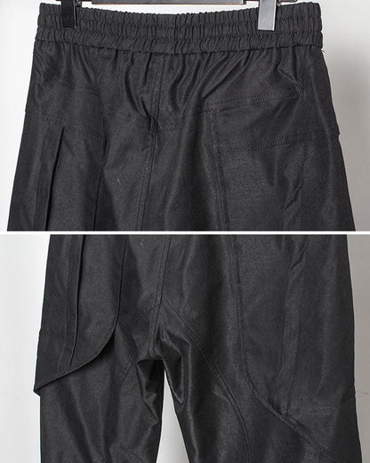 Pantalons Cargo Patchwork Noir Chic -  chic - Pantalons Cargo Patchwork Noir Chic pour un Style Urbain