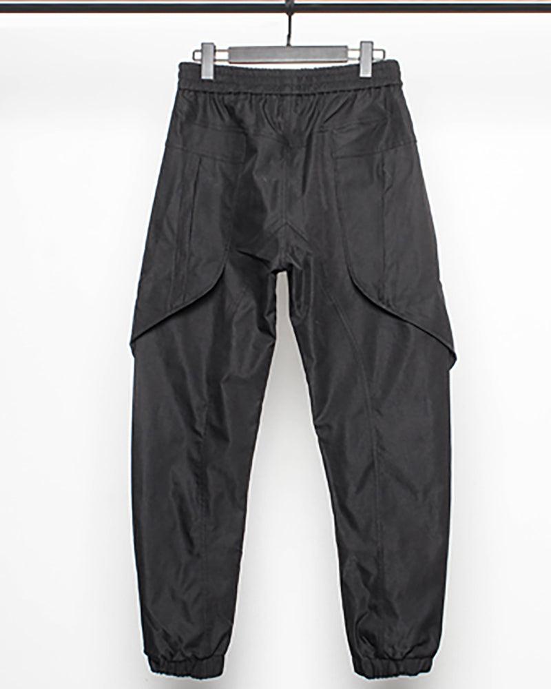 Pantalons Cargo Patchwork Noir Chic - confort et durabilité - Pantalons Cargo Patchwork Noir Chic pour un Style Urbain