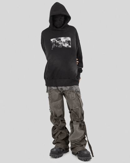 Pantalons Cargo Patchwork Stylés avec Bretelles -  style unique - Pantalons Cargo Patchwork Stylés avec Bretelles en Coton