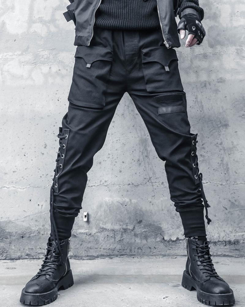 Pantalons Cargo Slim Élégants -  cyberpunk - Pantalons Cargo Slim Élégants en Noir Confortable