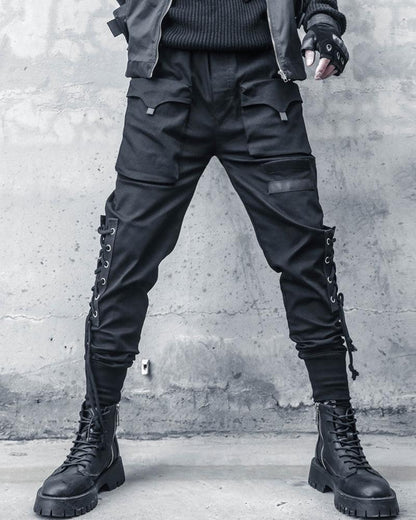 Pantalons Cargo Slim Élégants -  cyberpunk - Pantalons Cargo Slim Élégants en Noir Confortable