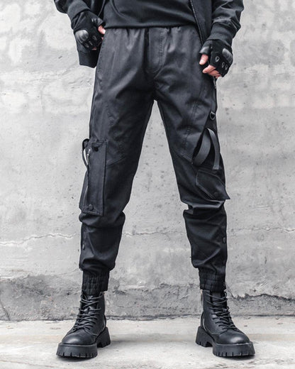Pantalons cargo slim noirs élégants -  pantalons cargo - Pantalons cargo slim noirs pour un style moderne
