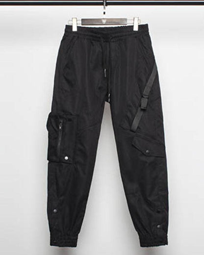 Pantalons cargo slim noirs élégants - pantalons techwear - Pantalons cargo slim noirs pour un style moderne