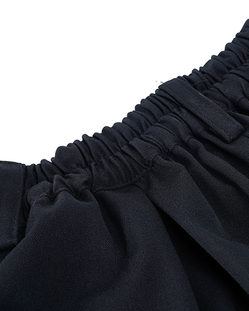 Pantalons Cargo Tactiques Noirs Élégants -  élégants - Pantalons Cargo Tactiques Noirs au Style Japonais