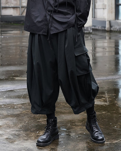Pantalons Cargo Tactiques Noirs Élégants - pantalons cargo - Pantalons Cargo Tactiques Noirs au Style Japonais