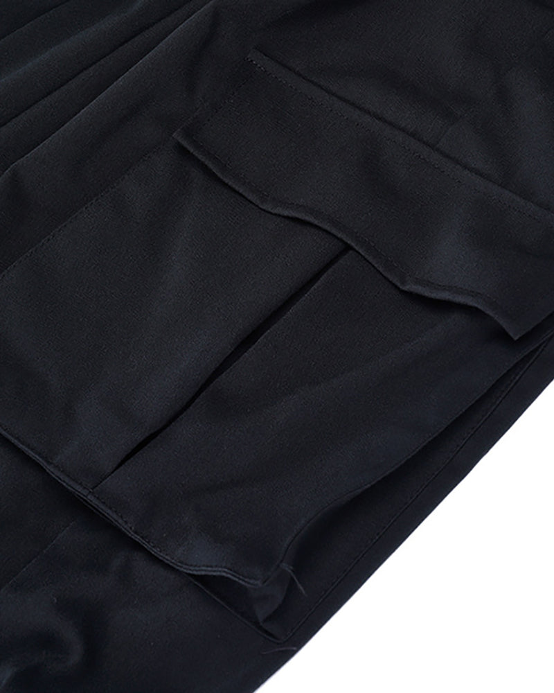 Pantalons Cargo Tactiques Noirs Élégants - pantalons techwear - Pantalons Cargo Tactiques Noirs au Style Japonais