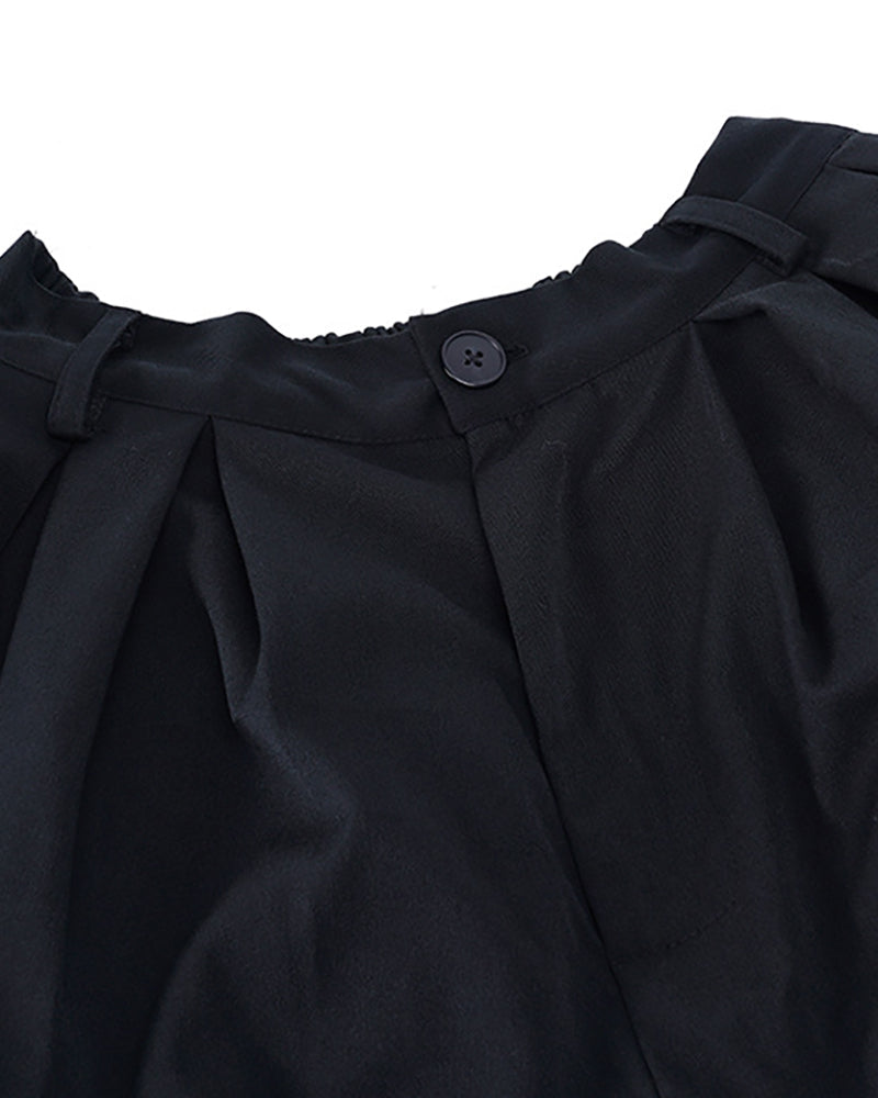 Pantalons Cargo Tactiques Noirs Élégants -  vêtements durables - Pantalons Cargo Tactiques Noirs au Style Japonais