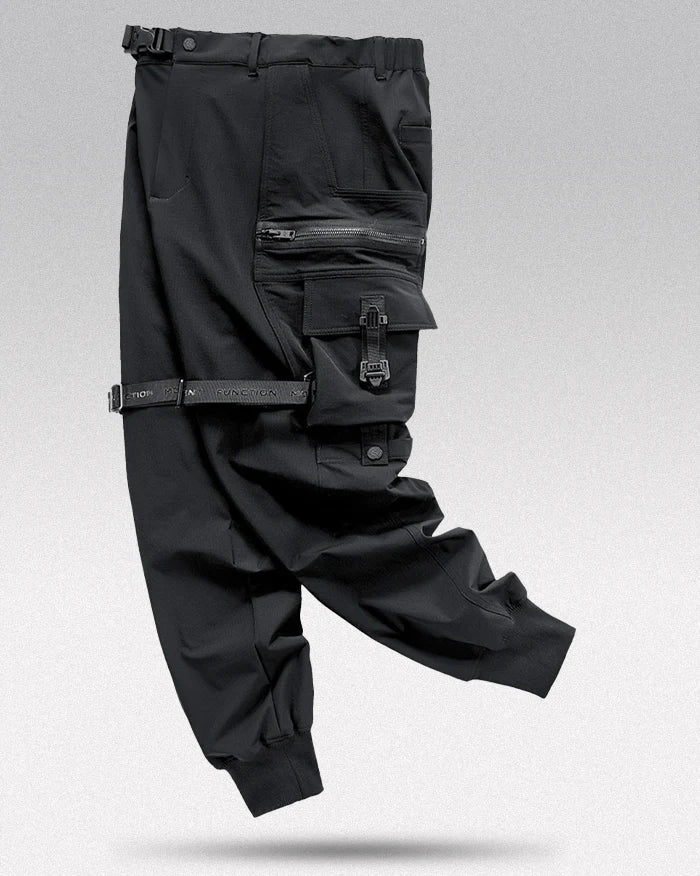 Pantalons Cargo Tech Noir Urbain -  mode audacieuse - Pantalons Cargo Tech Noir pour un Style Urbain Pratique