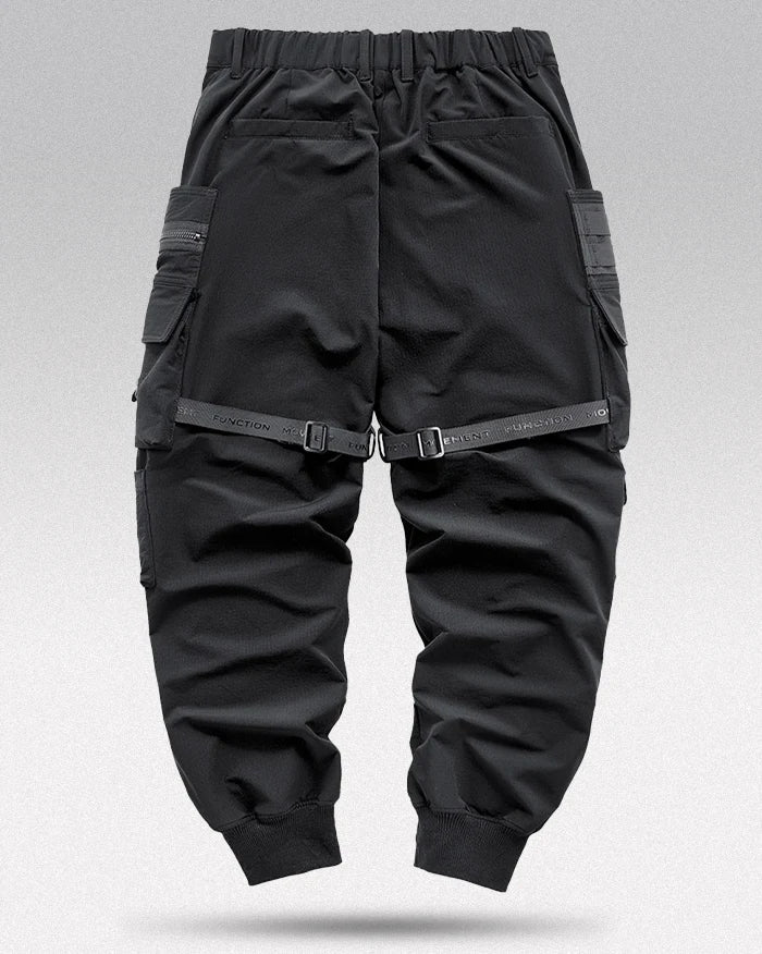 Pantalons Cargo Tech Noir Urbain - pantalons techwear - Pantalons Cargo Tech Noir pour un Style Urbain Pratique
