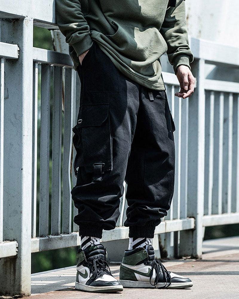 Pantalons Cargo Tech Noirs Stylés - pantalons tendance - Pantalons Cargo Noirs Stylés pour un Confort Urbain