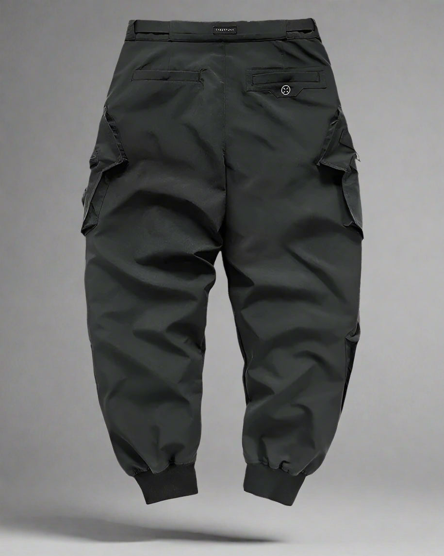Pantalons Cargo Techwear Noirs Élégants - pantalons urbains - Pantalons Cargo Techwear Noirs pour un Style Urbain