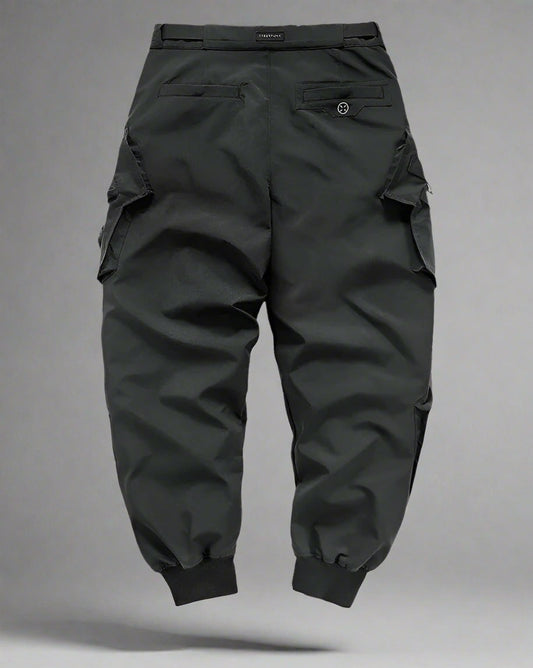 Pantalons Cargo Techwear Noirs Élégants - pantalons urbains - Pantalons Cargo Techwear Noirs pour un Style Urbain
