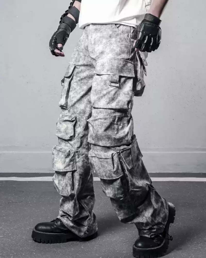 Pantalons Cargo Tie-Dye Chic - pantalons utilitaires - Pantalons Cargo Tie-Dye pour une Touche d'Aventure