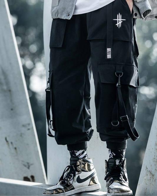 Pantalons Cargo Urbains Chic - pantalons cargo - Pantalons Cargo Noirs à la Coupe Décontractée