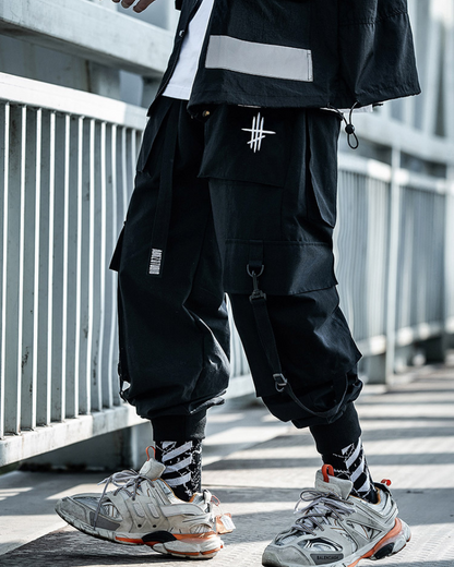 Pantalons Cargo Urbains Chic - pantalons noirs tendance - Pantalons Cargo Noirs à la Coupe Décontractée