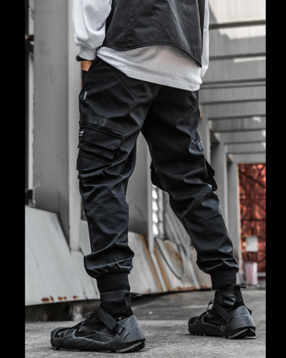 Pantalons Cargo Utilitaires Stealth -  pantalons noirs - Pantalons Cargo Utilitaires en Noir pour Aventuriers