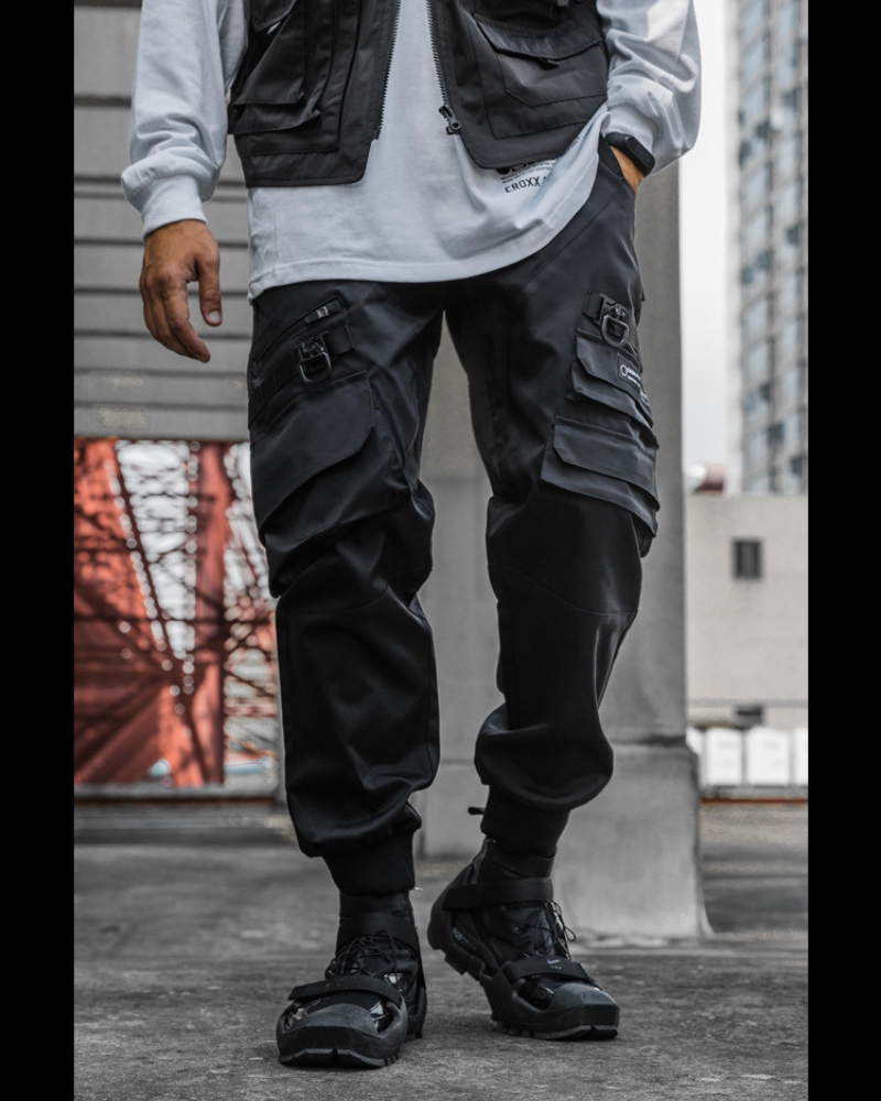 Pantalons Cargo Utilitaires Stealth -  pantalons urbains - Pantalons Cargo Utilitaires en Noir pour Aventuriers