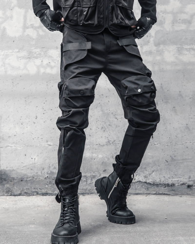 Pantalons Cargo Zip Dynamiques - pantalons modernes - Pantalons Cargo Zippés Pratiques pour Aventures Urbaines