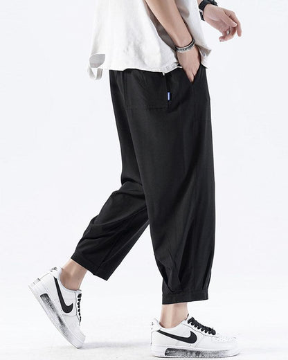 Pantalons Cheville en Soie pour une Ambiance Détendue -  pantalons légers - Pantalons Cheville en Soie Légers pour Été Confortable