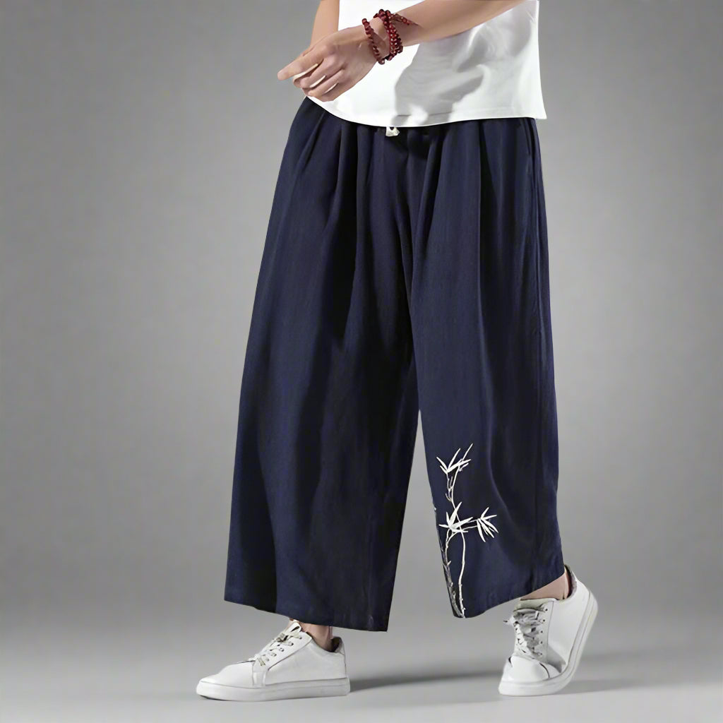 Pantalons Chic et Confortables -  large - Pantalons Hakama Chic avec Poches Pratiques
