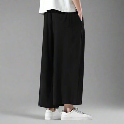 Pantalons Chic et Confortables -  pantalons en polyester - Pantalons Hakama Chic avec Poches Pratiques
