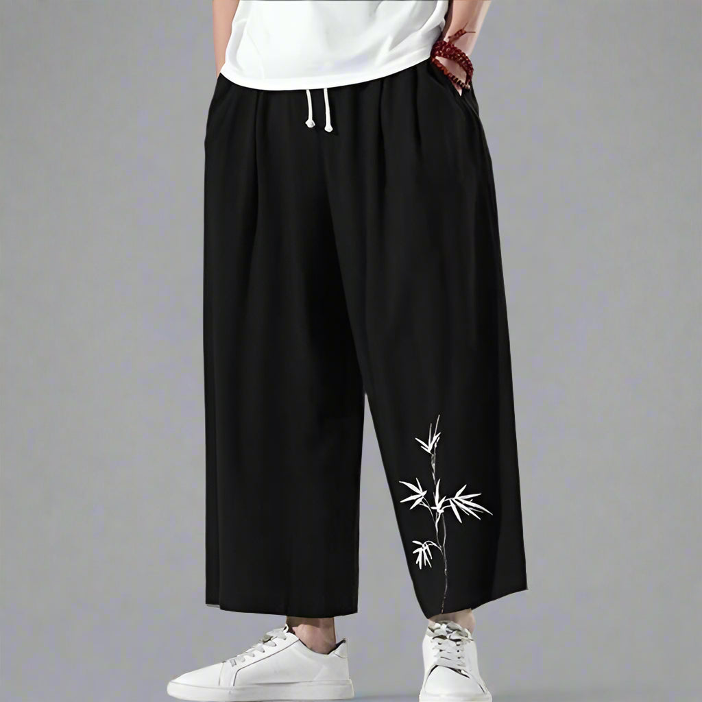Pantalons Chic et Confortables - pantalons à jambes larges - Pantalons Hakama Chic avec Poches Pratiques