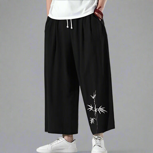 Pantalons Chic et Confortables - pantalons à jambes larges - Pantalons Hakama Chic avec Poches Pratiques