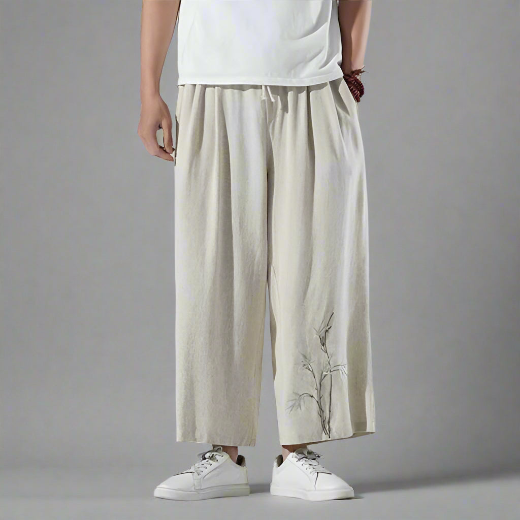 Pantalons Chic et Confortables - pantalons - Pantalons Hakama Chic avec Poches Pratiques