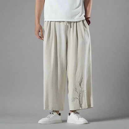 Pantalons Chic et Confortables - pantalons - Pantalons Hakama Chic avec Poches Pratiques