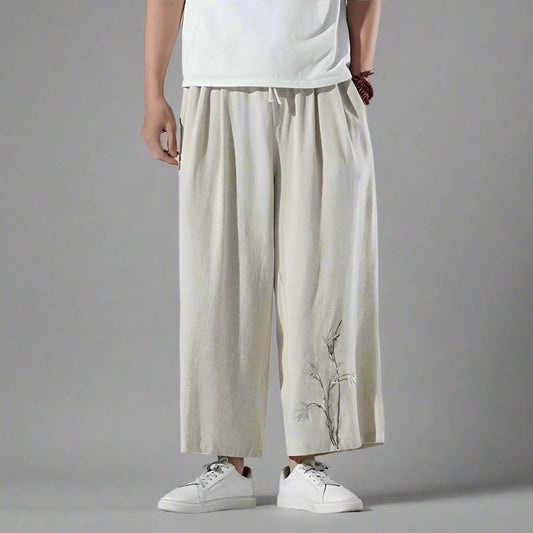 Pantalons Chic et Confortables - pantalons - Pantalons Hakama Chic avec Poches Pratiques