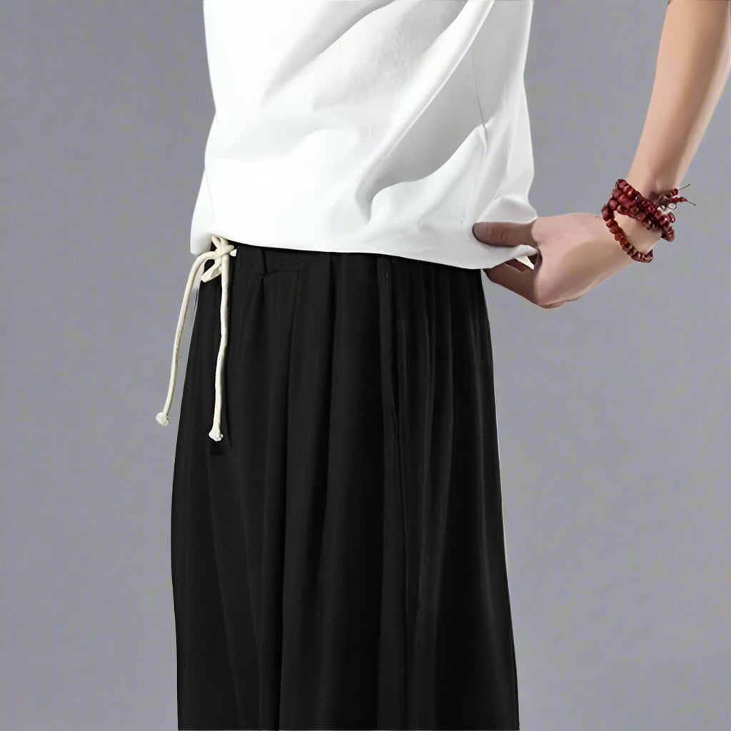 Pantalons Chic et Confortables -  pantalons pour hommes - Pantalons Hakama Chic avec Poches Pratiques