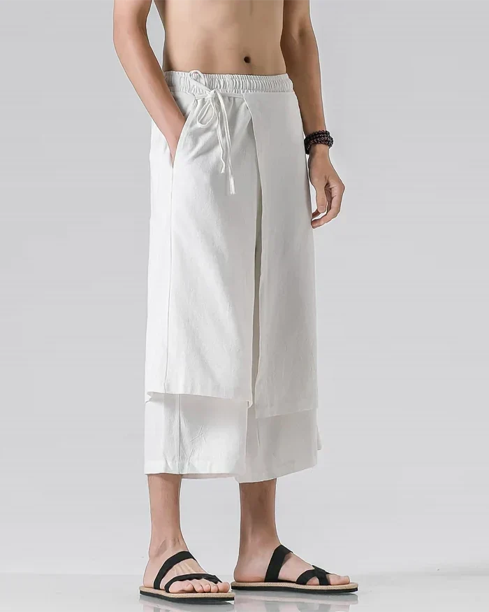 Pantalons Chic Style Hakama -  confort - Pantalons Hakama Courts : Confort et Modernité