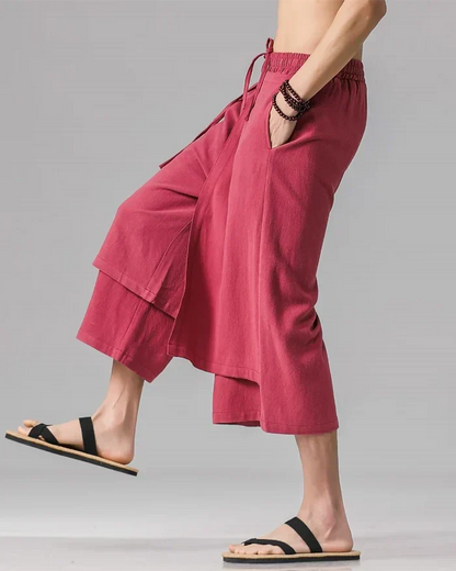 Pantalons Chic Style Hakama -  style chic - Pantalons Hakama Courts : Confort et Modernité