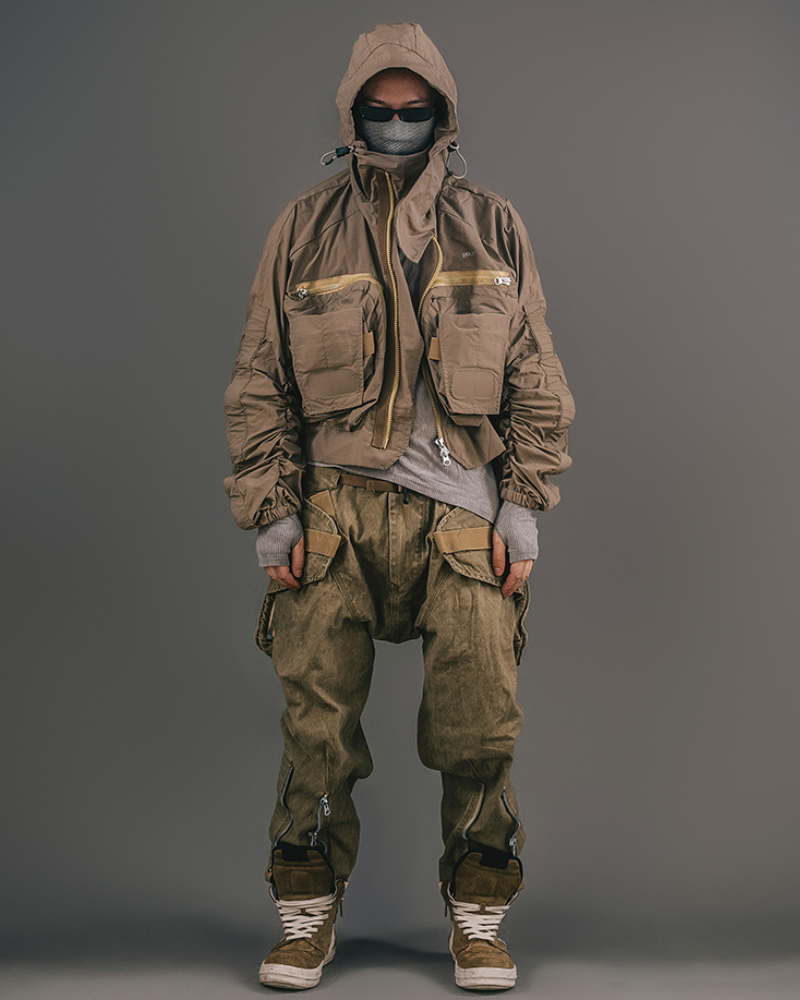 Pantalons Convertibles Chic Rétro -  mode rétro - Pantalons Convertibles Chic Rétro en Kaki