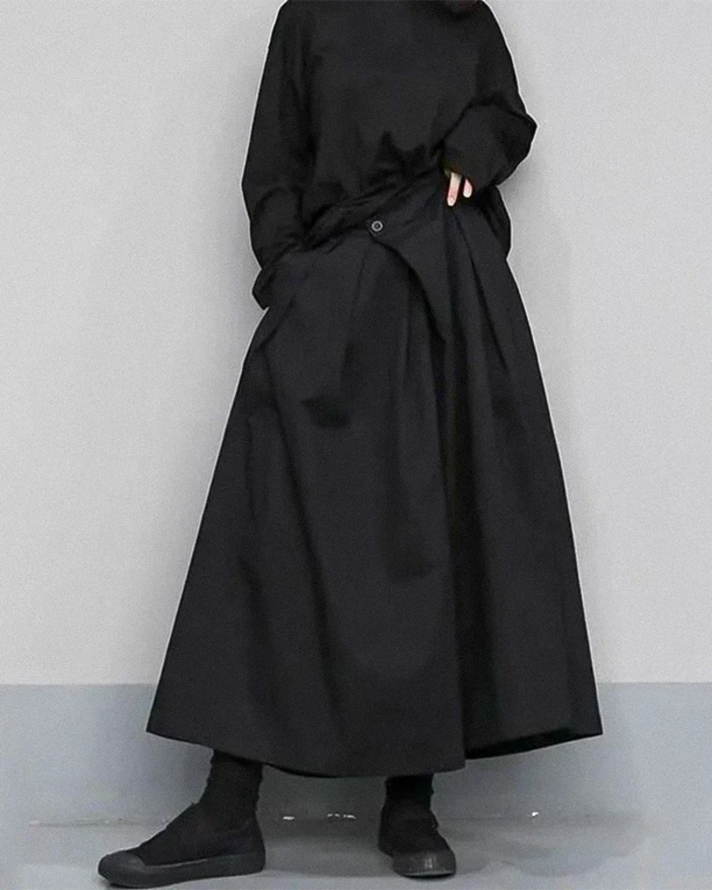 Pantalons Croisés à Jambes Larges Tendance - pantalons hakama - Pantalons Croisés à Jambes Larges pour un Style Tendance