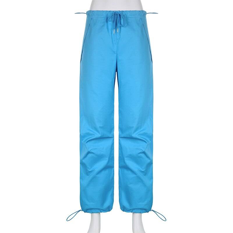 Pantalons de jogging bleus -  style y2k - Pantalons de jogging bleus pour une allure streetwear