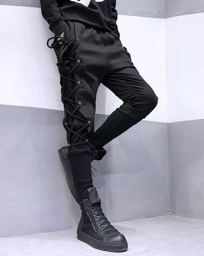 Pantalons de Jogging Chic avec Cordon Latéral -  look urbain contemporain