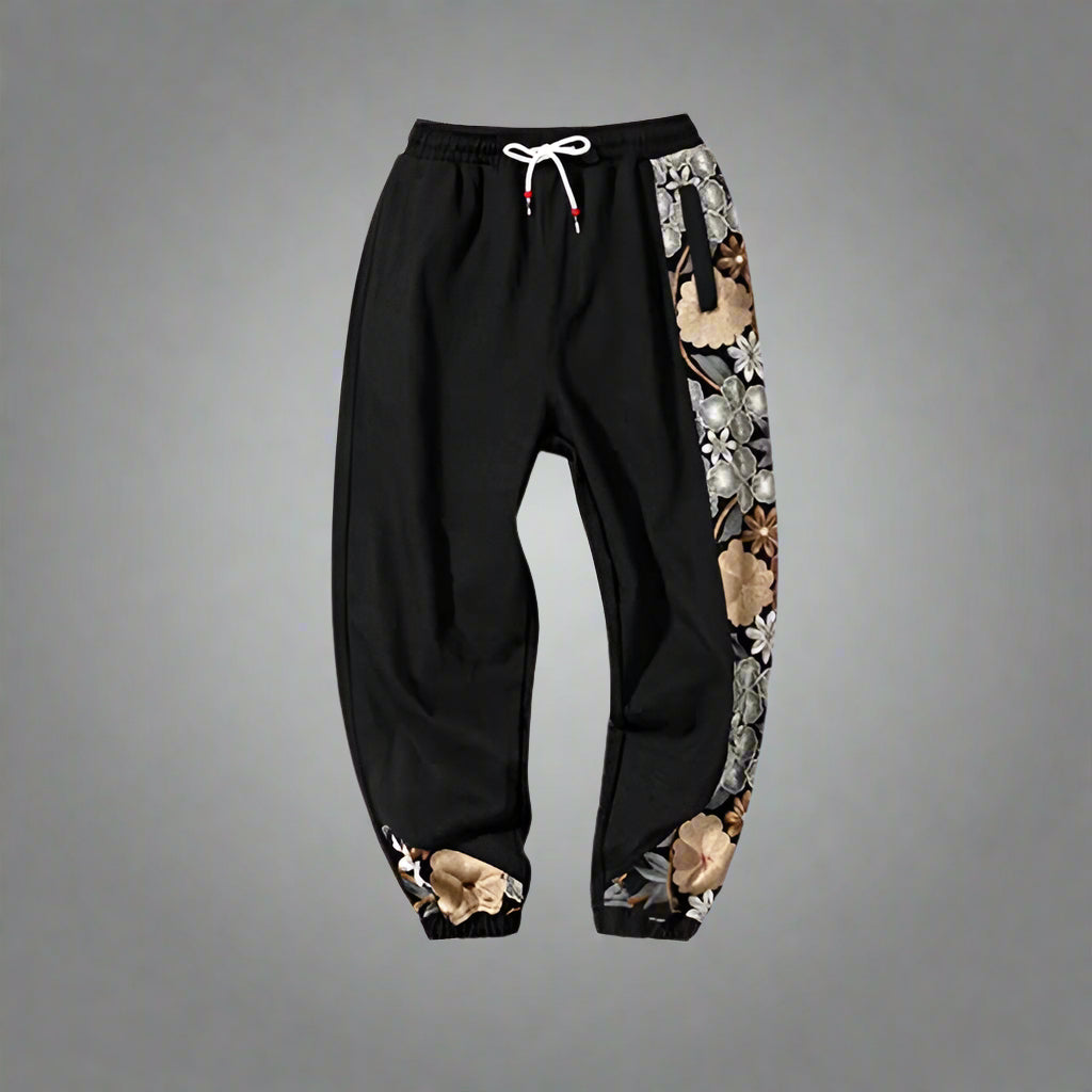 Pantalons de Jogging Chic Japonais -  pantalons coton - Pantalons de Jogging Style Hakama Confortables