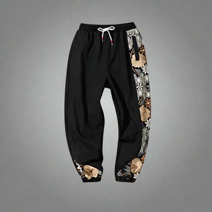 Pantalons de Jogging Chic Japonais -  pantalons coton - Pantalons de Jogging Style Hakama Confortables