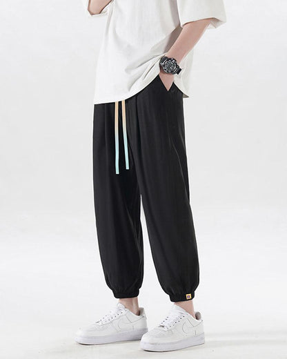 Pantalons de Jogging en Soie Luxe -  mode estivale - Pantalons de Jogging en Soie Légers pour l'Été