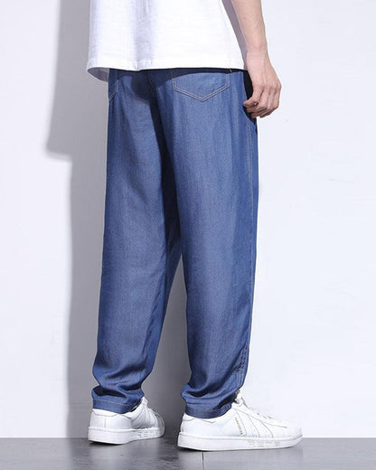 Pantalons de Lounge en Denim Mélangé Soie -  confort - Pantalons de Lounge en Denim Mélangé Soie pour l'été