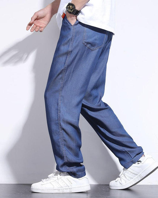 Pantalons de Lounge en Denim Mélangé Soie - pantalons légers - Pantalons de Lounge en Denim Mélangé Soie pour l'été
