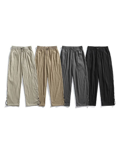 Pantalons de randonnée plissés Breezy -  pantalons polyvalents - Pantalons de randonnée plissés en soie glacée pour l'été