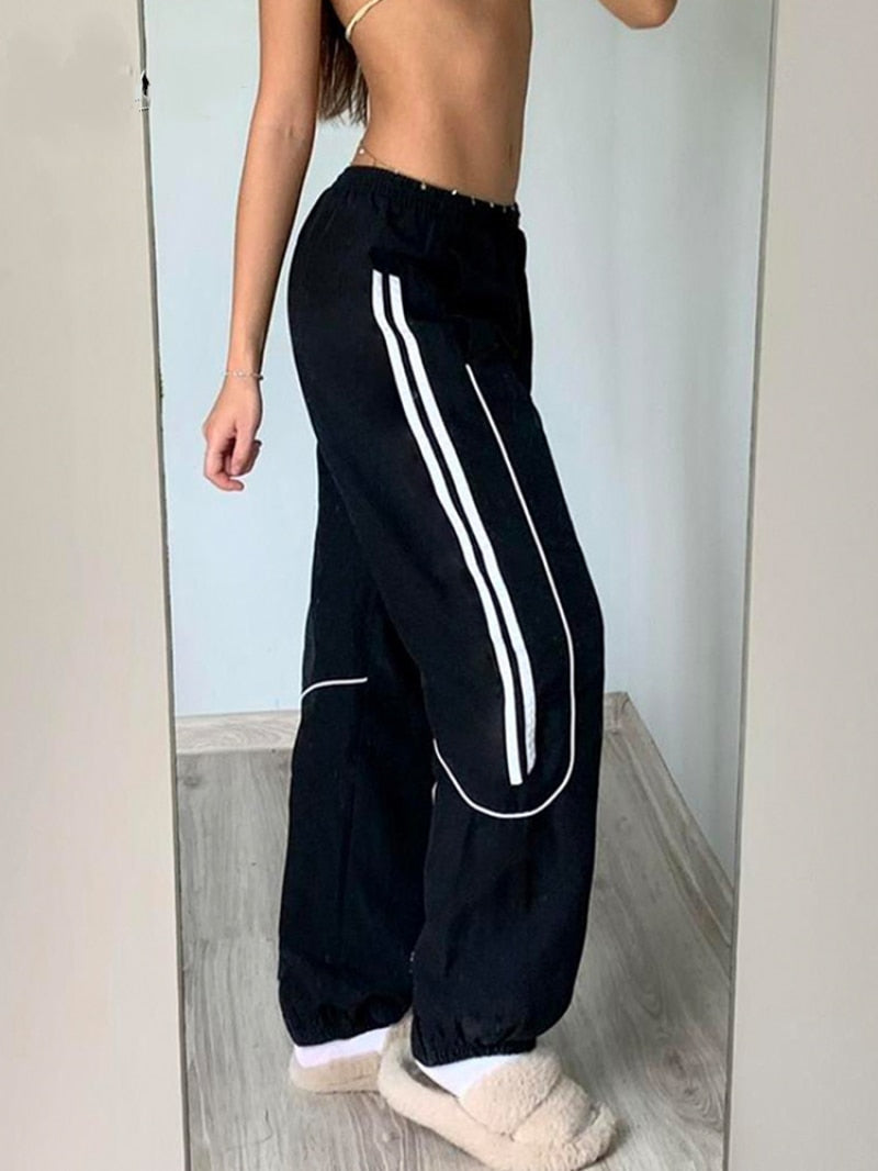 Pantalons de Sport en Nylon -  mode y2k - Pantalons de Sport en Nylon pour un Look Streetwear