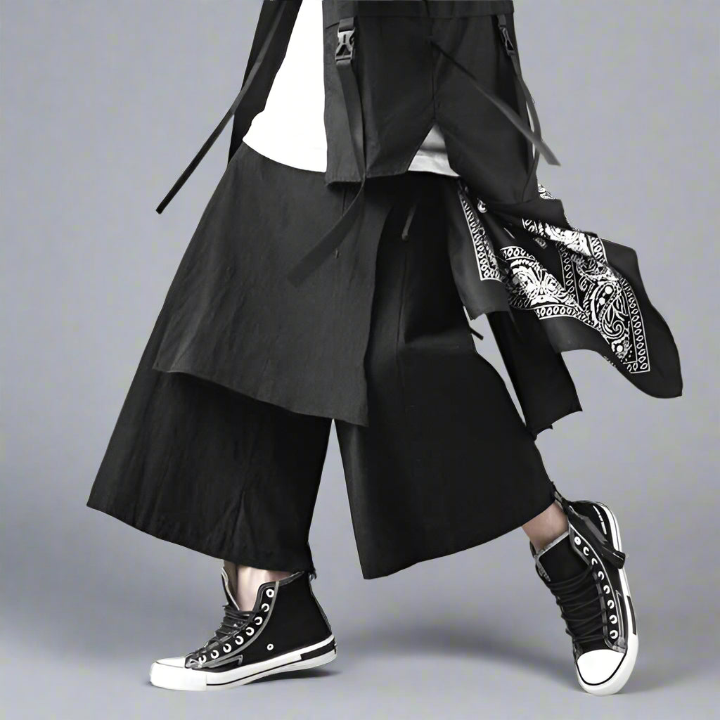 Pantalons de Style Hakama Élégants -  jambes larges - Pantalons Hakama Élégants pour un Style Unique